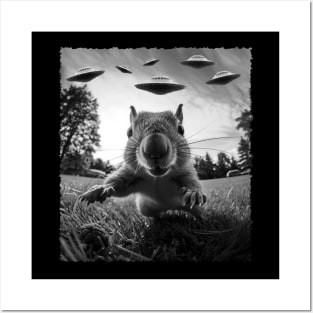 Acorn Ballet Squirrel UFO, Urban Nature Tee Extravaganza Posters and Art